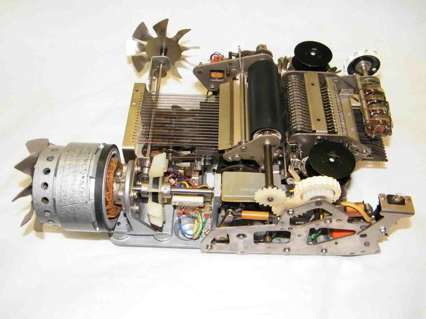 Printer mechanism front after restoration, click image for a larger version