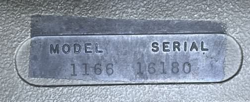 Our Friden 1166 serial number